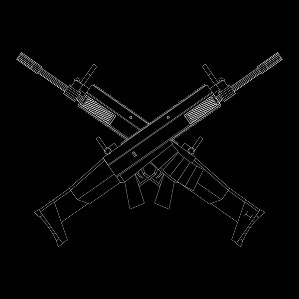 Asalto rifle de fuego automático — Vector de stock