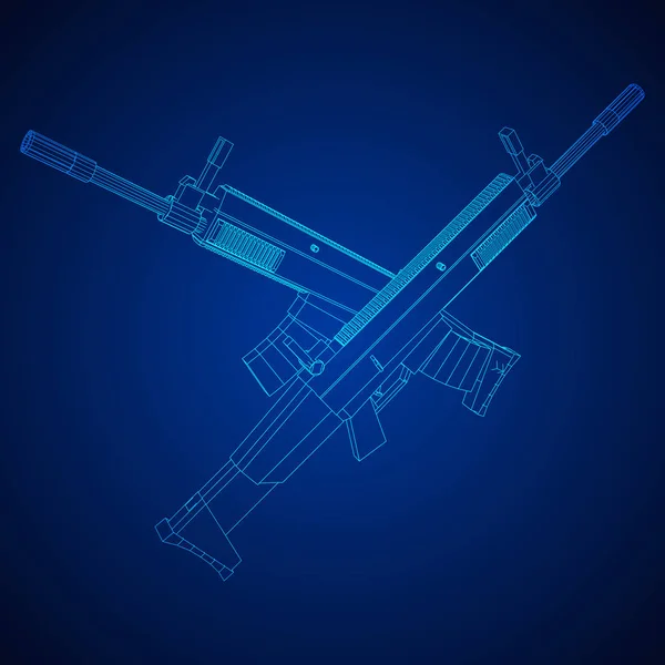 Asalto rifle de fuego automático — Archivo Imágenes Vectoriales