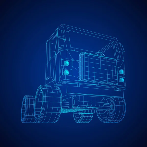 Náklaďák nebo nákladní auto. Vektor. — Stockový vektor