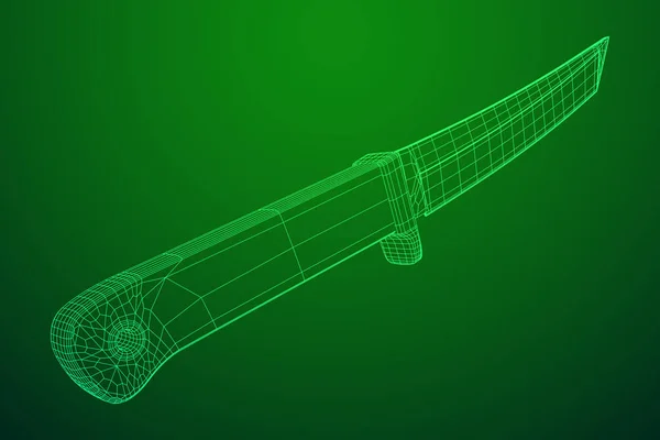 Cuchillo táctico de hoja fija — Vector de stock