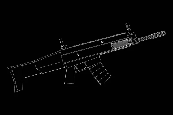 Asalto rifle de fuego automático — Vector de stock