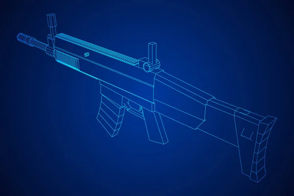 Asalto rifle de fuego automático — Archivo Imágenes Vectoriales