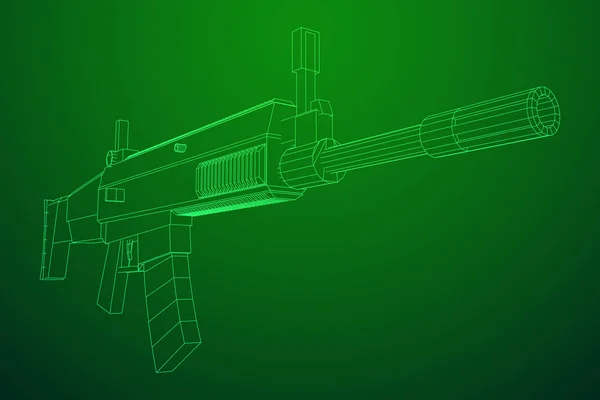 Asalto rifle de fuego automático — Vector de stock