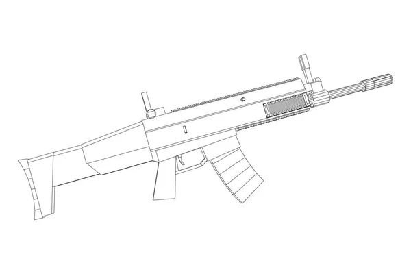 Fusil automatique d'assaut — Image vectorielle