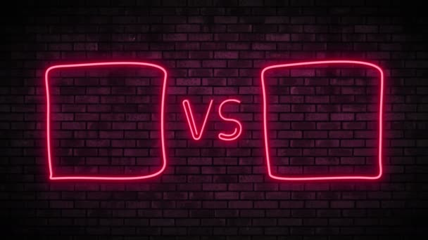 Tela Versus em estilo neon — Vídeo de Stock