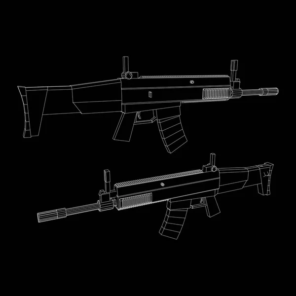 Karabin automatyczny ogień — Wektor stockowy