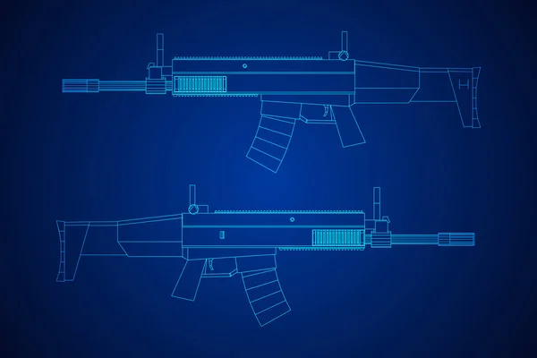 Espingarda de fogo automática de assalto —  Vetores de Stock