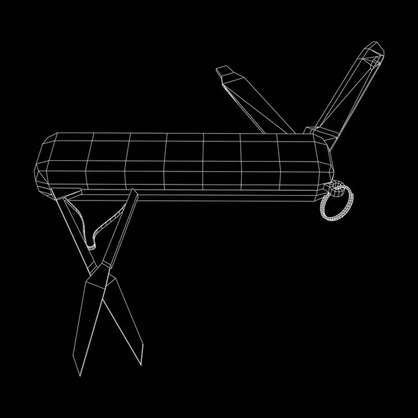 Navaja plegable multiherramienta, navaja multiusos — Vector de stock