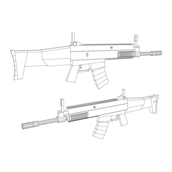 Asalto rifle de fuego automático — Archivo Imágenes Vectoriales