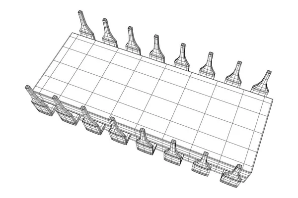 Mikrochip kvantprocessor — Stock vektor