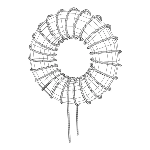 Ringkern spoel inductor — Stockvector