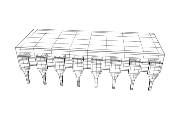 Mikrochip kvantprocessor — Stock vektor