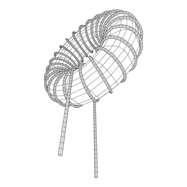 Inductor de bobina toroidal — Vector de stock