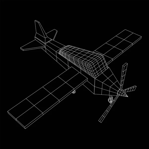 Aereo astratto wireframe poligonale aereo . — Vettoriale Stock