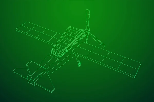 Plan abstrakt Polygonal wireframe flyg plan. — Stock vektor