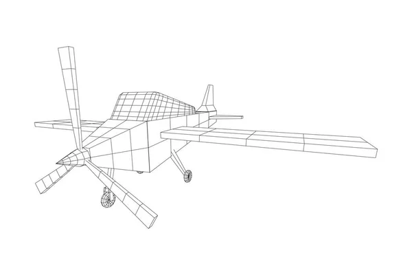 Avião abstrato poligonal wireframe avião . —  Vetores de Stock