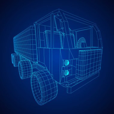 Kamyon ya da kamyonet araba. Vektör.