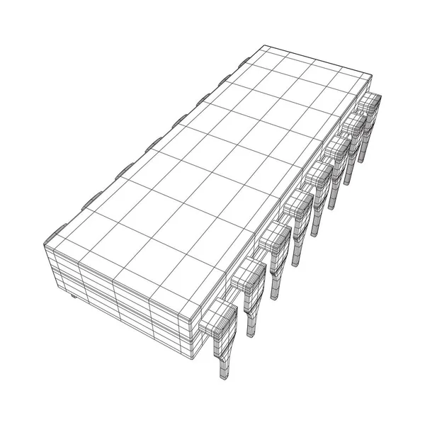 Processore quantistico a microchip — Vettoriale Stock