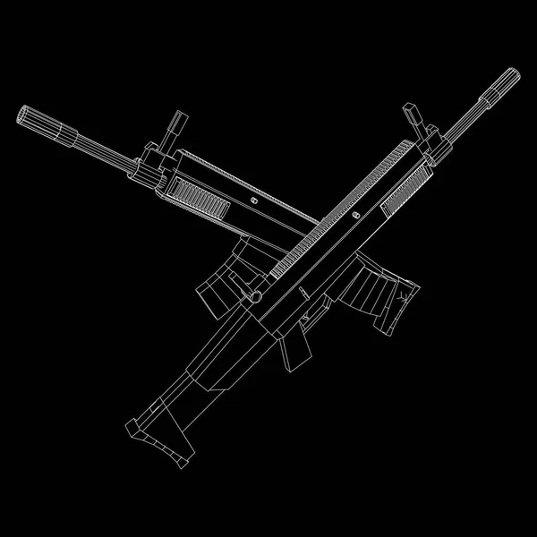Asalto rifle de fuego automático — Archivo Imágenes Vectoriales