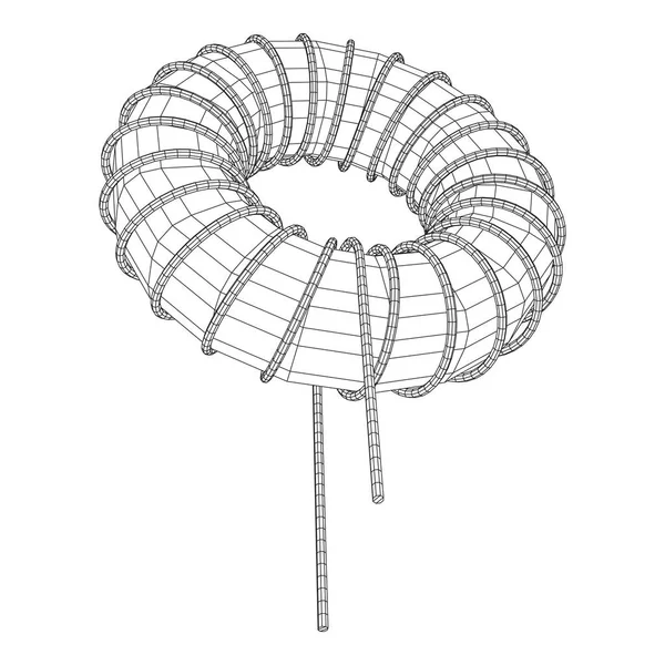 Inductor de bobina toroidal — Archivo Imágenes Vectoriales