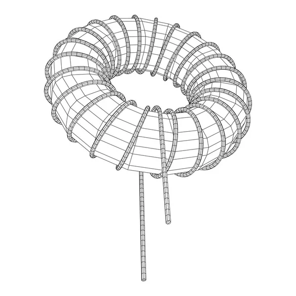 Indutor de bobina toroidal —  Vetores de Stock