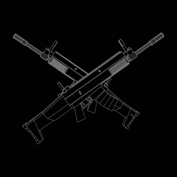 자동 화재 소총 — 스톡 벡터