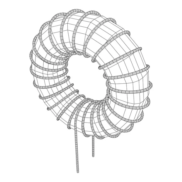 Ringkern spoel inductor — Stockvector