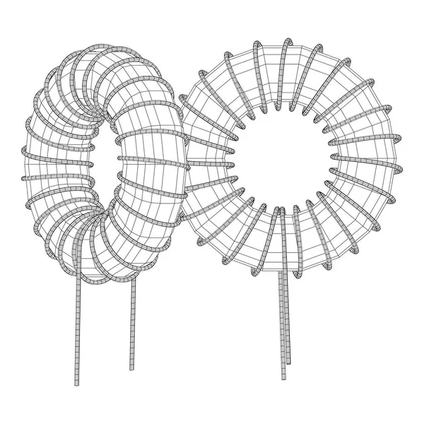 Inductor de bobina toroidal — Archivo Imágenes Vectoriales