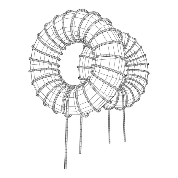 Ringkern spoel inductor — Stockvector