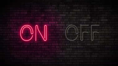 Tuğla duvar üzerine Neon çerçeve ışık