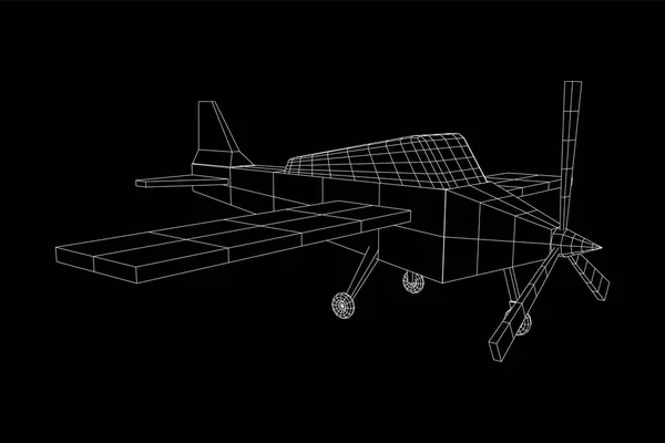 Avión avión poligonal abstracto del wireframe . — Archivo Imágenes Vectoriales