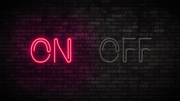 Neon Frame Light di Brick Wall — Stok Video