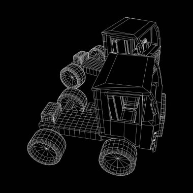 Kamyon ya da kamyonet araba. Vektör.