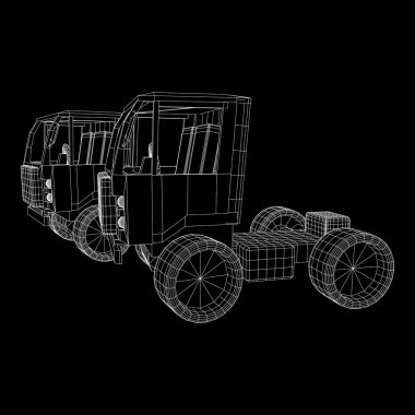 Kamyon ya da kamyonet araba. Vektör.