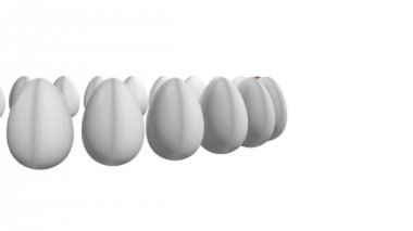 altın yumurta beyaz yumurta üst üste. 3D.