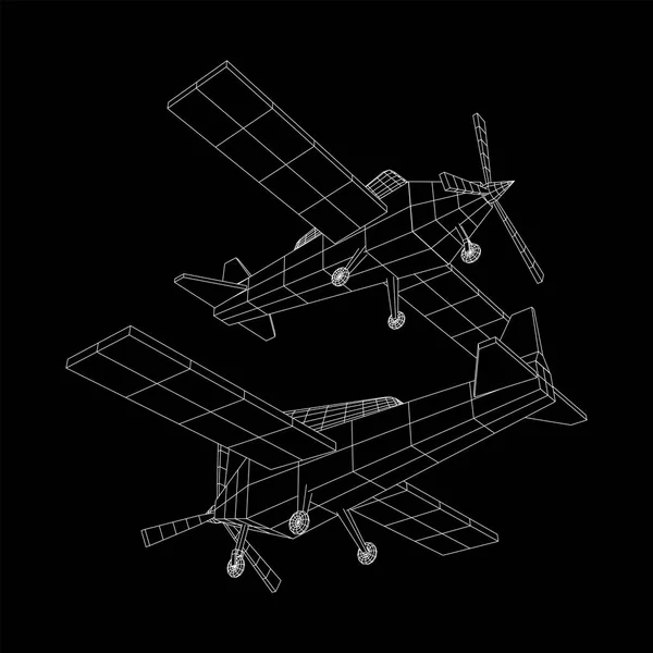 Avión avión poligonal abstracto del wireframe . — Archivo Imágenes Vectoriales