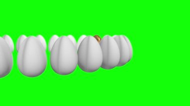 altın yumurta beyaz yumurta üst üste. 3D.