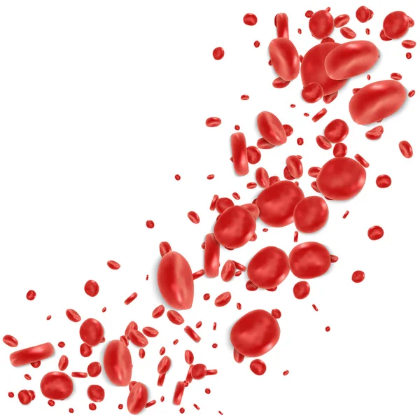 Rode bloedcellen stroomt — Stockvector