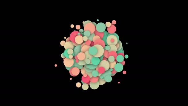Animovaná ukázka vlivu barevného konfetu. — Stock video