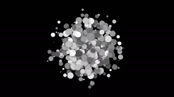 Animación del impacto del confeti blanco y negro . — Vídeos de Stock