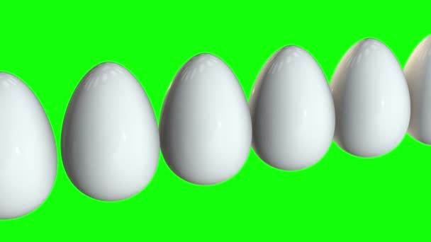 Χρυσό αυγό στη σειρά των λευκών αυγών. 3D. — Αρχείο Βίντεο