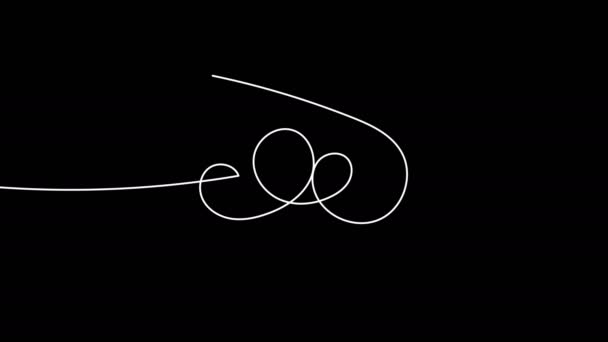 Ручной рисунок клубок или черная линия сферической абстрактной формы каракули . — стоковое видео