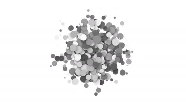 Animering av svart och vit konfetti Impact. — Stockvideo