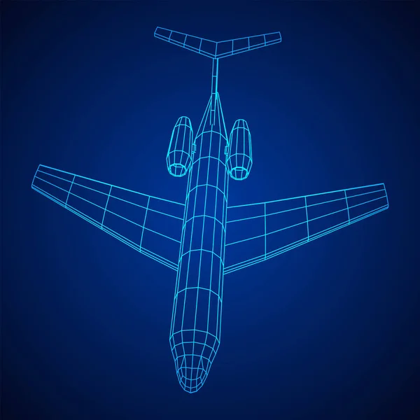 Privat Jet plan abstrakt Polygonal wireframe flyg plan. — Stock vektor