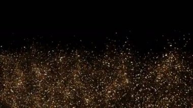 Altın gökyüzü. Soyut stardust smokey dalga parçacıklar.