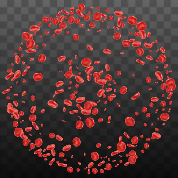 Röda blodkroppar rinner — Stock vektor