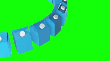 Süt veya meyve suyu 3d kutu