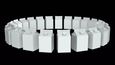 Süt veya meyve suyu 3d kutu