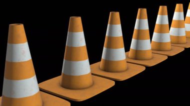 Trafik koni. Yol işareti 3d