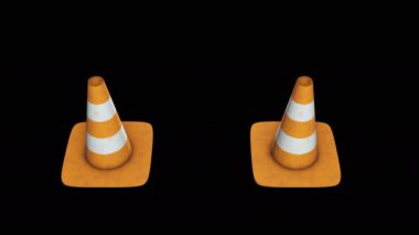 Trafik koni. Yol işareti 3d